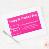 Autocollant rectangulaire Saint Patrick rose (Enveloppe)