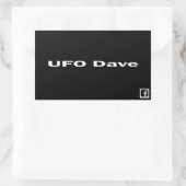 Autocollant rectangulaire UFO Dave avec logo faceb (Sac)