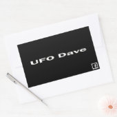 Autocollant rectangulaire UFO Dave avec logo faceb (Enveloppe)