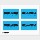 Autocollant rectangulaire Ukuleleaholic Life (Feuille)