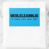 Autocollant rectangulaire Ukuleleaholic Life (Sac)