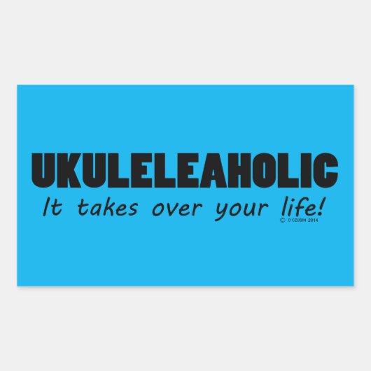 Autocollant rectangulaire Ukuleleaholic Life (Devant)