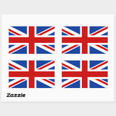 Autocollant rectangulaire Union Jack (Feuille)