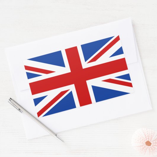 Autocollant rectangulaire Union Jack (Enveloppe)