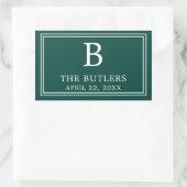 Autocollant rectangulaire vert émeraude moderne (Sac)