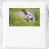 Autocollant rectangulaire volant de l'oiseau Puffi (Sac)