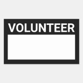 Autocollant rectangulaire Volontaire Noir Blanc (Devant)