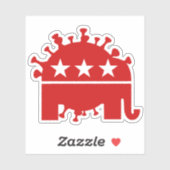 Autocollant Red Coronavirus Elephant 2020 (Feuille)