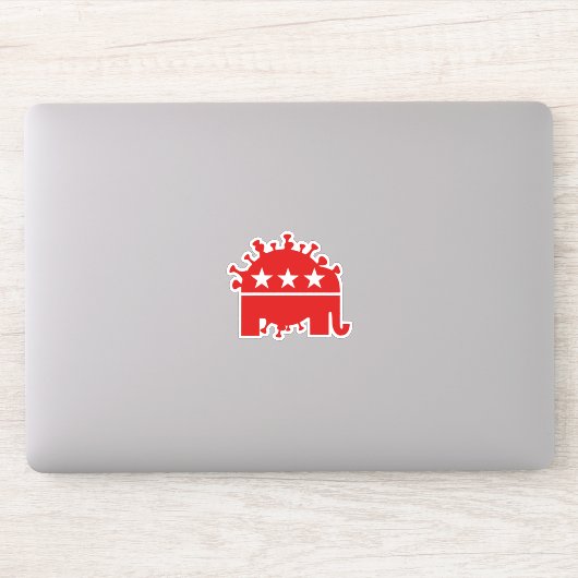 Autocollant Red Coronavirus Elephant 2020 (Ordinateur)
