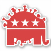 Autocollant Red Coronavirus Elephant 2020 (Devant)