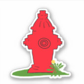 Autocollant Red Fire Hydrant (Devant)