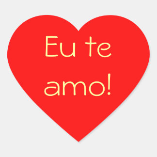 Autocollant Red Heart Eu Te Amo