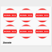 Autocollant Red White Race Stripes Boss 302 (Feuille)