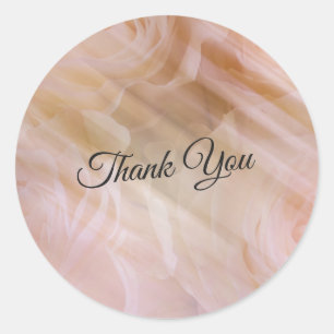 Autocollant Remerciement Floral en Tulle Rose Pâle