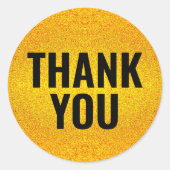 Autocollant Remerciement Rond Doré Moderne (Devant)