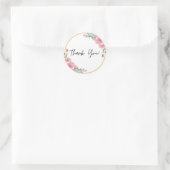 Autocollant remerciement thème fleur (Sac)