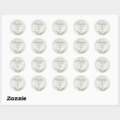 Autocollant Remerciements Mariage Fleurs Blanches (Feuille)