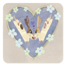 Autocollant Renard Mignon et Cardinal Hiver