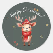 AUTOCOLLANT RENNE RÉTRO NOËL JOYEUX (Devant)