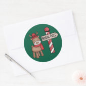 Autocollant Renne Rustique - Style Vintage Pôle No (Enveloppe)