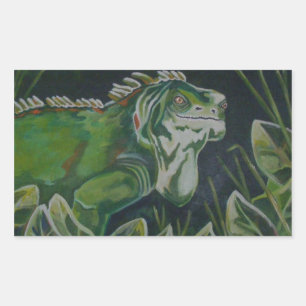 Autocollant Reptile Iguana Vert