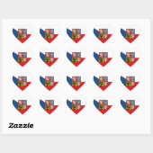 Autocollant République Tchèque, Cœur, amour, Drape (Feuille)
