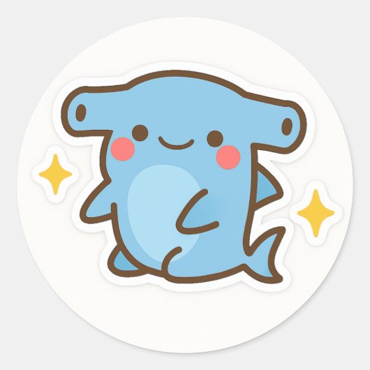 Autocollant requin marteau Kawaii (Devant)