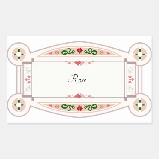 Autocollant rétro avec étiquette roos rechthoekige sticker (Voorkant)