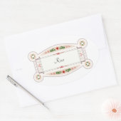 Autocollant rétro avec rose (Enveloppe)