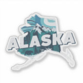 Autocollant Rétro de l'État d'Alaska (Devant)
