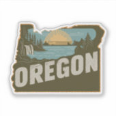 Autocollant Rétro de l'Oregon State (Devant)