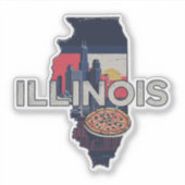 Autocollant Retro Illinois (Devant)