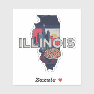 Autocollant Retro Illinois