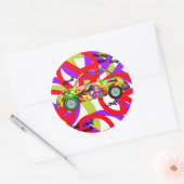 Autocollant Retro Love Peace Retro 60's 70's Car (Enveloppe)