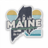 Autocollant rétro Maine State (Devant)