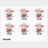Autocollant Rétro Popcorn Saint-Valentin (Feuille)