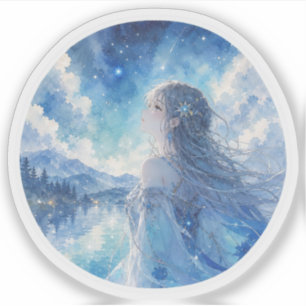 Autocollant Rêve Bleu au Clair de Lune