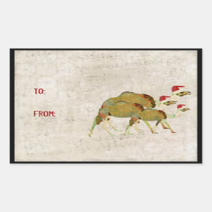 Autocollant rêveur de fête de cadeau de chameaux