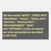 Autocollant RFC 2119 (Devant)