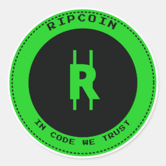 Autocollant RipCoin - Dans le Code Nous Avons Conf