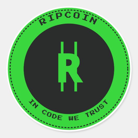 Autocollant RipCoin - Dans le Code Nous Avons Conf (Devant)