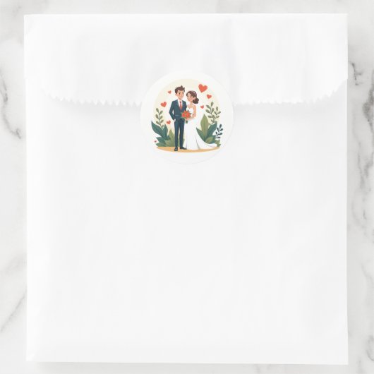 Autocollant Romance mariage (Sac)