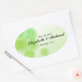 Autocollant romantique vert floral "Save the date" (Enveloppe)