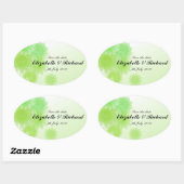 Autocollant romantique vert floral "Save the date" (Feuille)