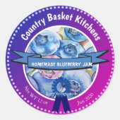 Autocollant rond à confiture bleuté personnalisabl (Devant)