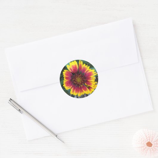 Autocollant rond à fleurs de couverture indienne (Enveloppe)