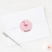 autocollant rond à pois flamingo Merci (Enveloppe)