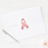 Autocollant rond à ruban de sensibilisation rose (Enveloppe)