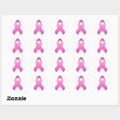 Autocollant rond à ruban de sensibilisation rose c (Feuille)