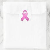 Autocollant rond à ruban de sensibilisation rose c (Sac)